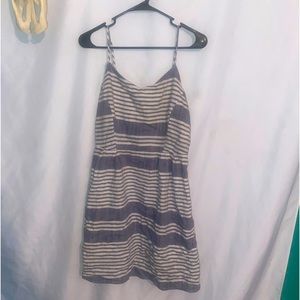 Blue & white striped spaghetti straps sundress